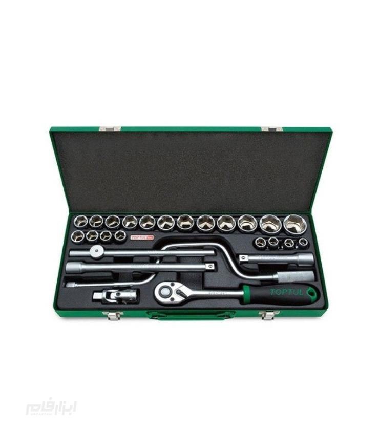 جعبه بکس حرفه ای 26 پارچه درایو 1/2 اینچ تاپ تول TOPTUL مدل GCAD2607 1 26 پارچه