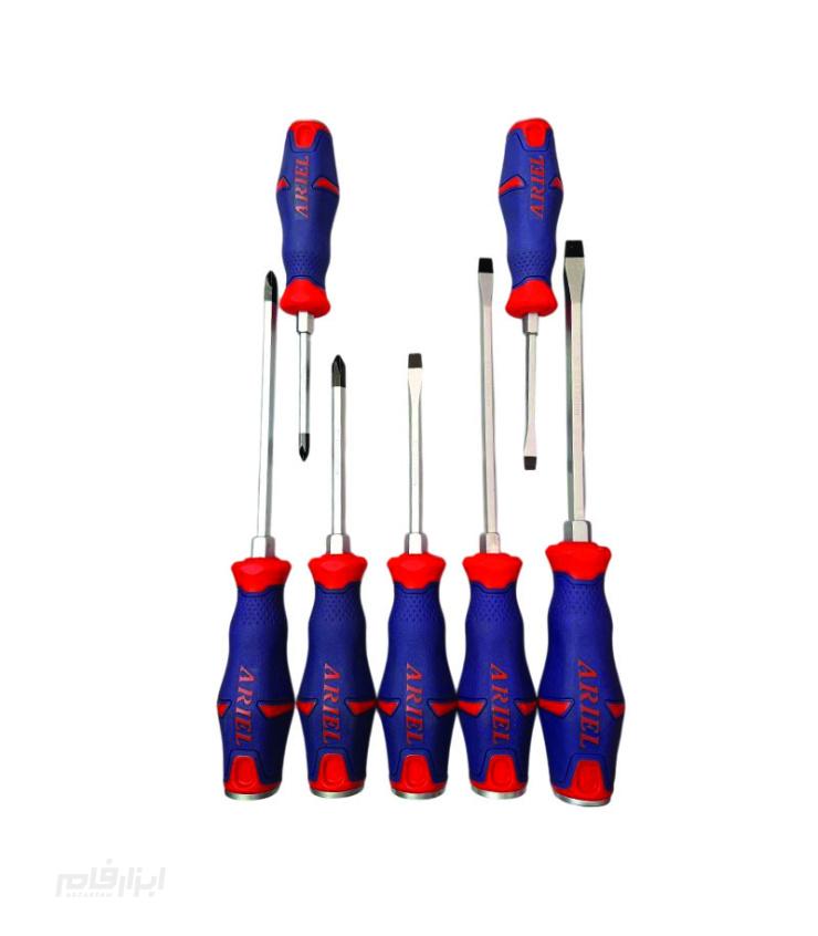 ست پیچ گوشتی 7 عددی دوسو و چهارسو ضربه و آچارخور حرفه ای جنس S2 آریل ARIEL مدل PGZ0710 1 PGZ0710
